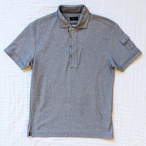 Joseph Homme Polo Shirt Quarter Zip Top Men's S Blue Short Sleeve Golf Athletic